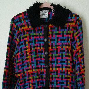 Michael Simon Lattice Multicolor Sweater